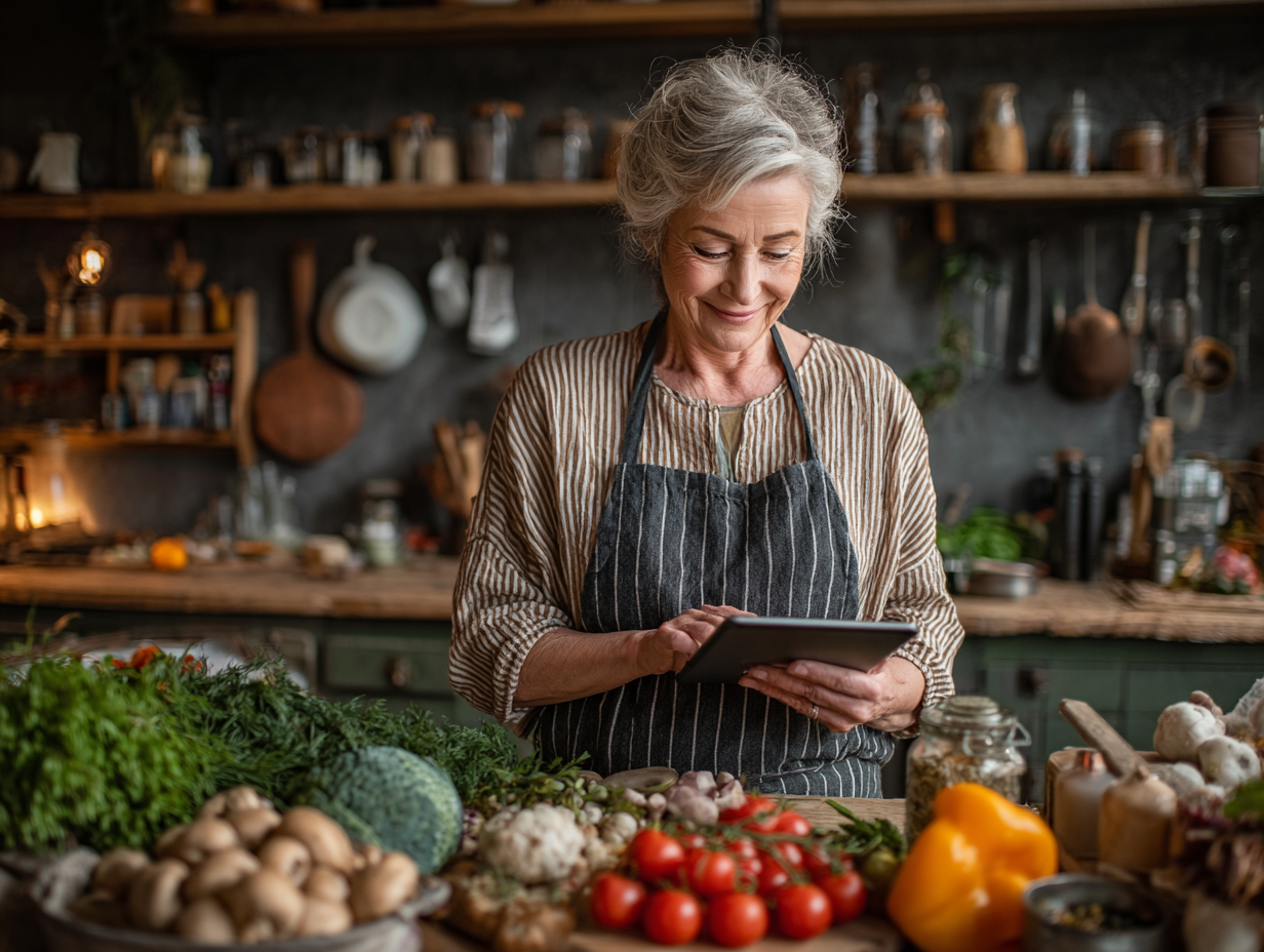Група възрастни хора практикува йога на открито